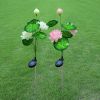 Lotus Flower Shape Lawn Lamps 3 LED Lighting Waterproof Solar Lamp(D0101HX6JBJ)