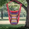 Free shipping Distinctive Cotton Canvas Hanging Rope Chair with Pillows Rainbow YJ(D0102HEC8UV)