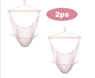 Free shipping 2pcs Indoor Outdoor Garden Cotton Hanging Rope Air/Sky Chair Swing Beige Hammocks  YJ(D0102HECTYY)