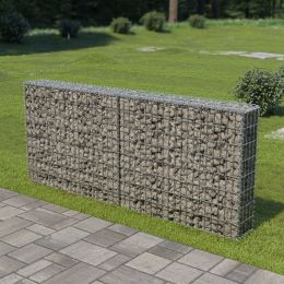 Gabion Wall with Covers Galvanized Steel 78.7"x7.87"x33.5"(D0102HEL4KV)
