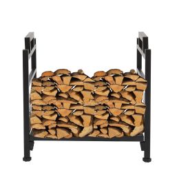 Wrought Iron Log Rack, Firewood Storage Holder, Christmas Pattern(D0102HELMQU)