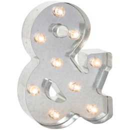Metal Marquee Symbol - Ampersand -Galvanized Silver 9.875 Inches(D0102HH8DRP)