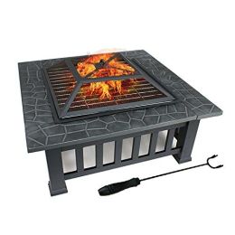 Upland 32inch Charcoal Fire Pit with Cover(D0102HHC9LA)