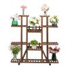 Rolling Plant Stand Shelf - 6 Tier Wood Plant Pots Shelves Tiered Flower Rack Holder Stand with Detachable Wheels for Multiple Plants(D0102HHCACA)