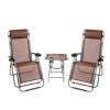 3 PCS Zero Gravity Chair Patio Chaise Folding Lounge Table Chair Sets(D0102HHJF2G)