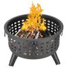 26" Round Metal Lattice Fire Pit Fire Bowl Outdoor BBQ Burn Grill Patio Brazier(D0102HHJUZW)