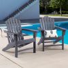 Classic Outdoor Adirondack Chair Set of 2 for Garden Porch Patio Deck Backyard, Weather Resistant Accent Furniture, Slate Grey(D0102HP3CWV)