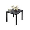 MEOOEM Small Square Metal Patio Side/end Tables, Weather Resistant Anti-Rust End Tables for Yard,Black(D0102HP642G)