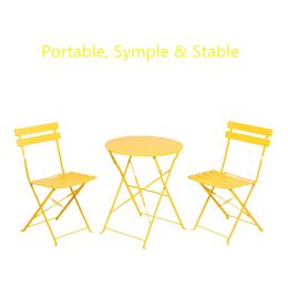 Round 2 Person - 23.6" Long Bistro Set (7 Colors Available)(D0102HP6TLU)