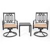 MEOOEM Patio Dining Set  Bistro Set Outdoor Furniture Square Bistro Metal Table Side Table and Swivel Dining Chairs with Cushion(D0102HP6U9Y)