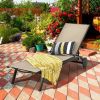 6-Position Adjustable Fabric Outdoor Patio Recliner Chair(D0102HP85JV)