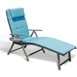 Outdoor Lightweight Folding Chaise Lounge Chair For Patio Lawn Beach Pool Side Sunbathing(D0102HPU0FG)