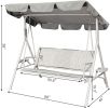 3 Person Patio Swing Seat with Adjustable Canopy for Patio, Garden, Poolside, Balcony(D0102HPUDNG)