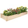 Bosonshop 7.5 Feet Raised Garden Bed Wooden Planter Box 2 Separate Planting Space, 22"x 9"x 90"(D0102HPX9C7)