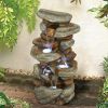 29.9inches Rock Water Fountain with LED Lights(D0102HX6DSP)