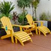 Outdoor Adirondack Patio Chair Footstool, Weather- Resistant, Fade-Resistant(D0102HPKKEW)