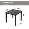 MEOOEM Patio Dining Set  Bistro Set Outdoor Furniture Square Bistro Metal Table Side Table and Metal Stackable Chairs, Black(D0102HP6UAG)