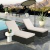 Outdoor Furniture Modern Wicker Sunbed Patio Rattan Sun Lounger Chair(D0102HPKDQG)