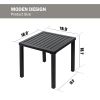 MEOOEM Small Square Metal Patio Side/end Tables, Weather Resistant Anti-Rust End Tables for Yard,Black(D0102HP642G)