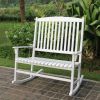 Outdoor 2-Person Double Rocking Chair, White(D0102HP3BNY)