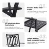 MEOOEM Patio Dining Set  Bistro Set Outdoor Furniture Square Bistro Metal Table Side Table and Metal Stackable Chairs, Black(D0102HP6UPA)