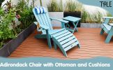 TALE Adirondack Chair Backyard Furniture Painted Seat Pillow Blue(D0102HP3CY7)