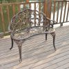 38.5" Cast Aluminum Outdoor Courtyard Decoration Park Leisure Rose Chair XH(D0102HPKHPU)