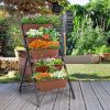 5-tier Vertical Garden Planter Box Elevated Raised Bed with 5 Container(D0102HH658T)
