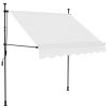 Manual Retractable Awning with LED 78.7" Cream(D0102HELUDU)