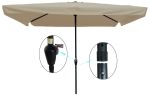 10 x 6.5ft Rectangular Patio Umbrella Outdoor Market Umbrellas with Crank and Push Button Tilt for Garden Swimming Pool Market RT(D0102HEBEKA)