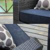 Direct Wicker Aluminum 5-piece Outdoor PE Rattan Wicker Sofa Rattan Patio Garden Furniture ,Gray(D0102HXJWH6)