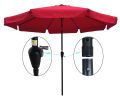 10ft Patio Market Round Umbrella with Crank and Push Button Tilt for Garden Backyard Pool Shade Outside RT(D0102HEBE4V)