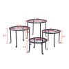 Metal Plant Stand 4 in 1 Potted Irons Planter Supports Floor Flower Pot Round Rack Display(D0102HHV24Y)