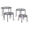 Metal Plant Stand 4 in 1 Potted Irons Planter Supports Floor Flower Pot Round Rack Display(D0102HHV24Y)