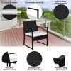 3 Pieces Patio Set Outdoor Wicker Patio Furniture Sets Modern Bistro Set Rattan Chair Conversation Sets with Coffee Table YJ(D0102HEVUUU)
