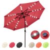 outdoor furniture 10Ft 3-Tiers 32LEDS Patio Umbrella Red(D0102HPUYAW)