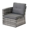 (Only for Pickup)Aluminum 5 Piece Rattan Sectional Seating Group(D0102HPUZYV)