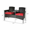 Modern Patio Conversation Set with Built-in Coffee Table and Cushions(D0102HPIFXG)