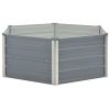 Raised Garden Bed 50.8"x50.8"x18.1" Galvanised Steel Gray(D0102HEJSPA)