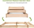 Bosonshop 3 Tier Raised Garden Bed Kit Wooden Planter Box Heavy Duty Solid Fir Wood, 47" x 47" x 21"(D0102HPSHZW)
