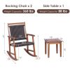 3 Pieces Acacia Wood Patio Rocking Chair Set with Side Table(D0102HP87SU)