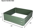 Bosonshop Raised Garden Bed Steel Planter Box Galvanized Anti-Rust Coating Planting Vegetables Herbs and Flowers for Outdoor, Square(D0102HXSTNJ)