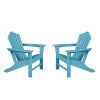Classic Outdoor Adirondack Chair Set of 2 for Garden Porch Patio Deck Backyard, Weather Resistant Accent Furniture, Blue(D0102HP3CZV)