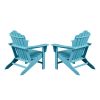 Classic Outdoor Adirondack Chair Set of 2 for Garden Porch Patio Deck Backyard, Weather Resistant Accent Furniture, Blue(D0102HP3CZV)