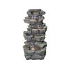 24inches Rock Outdoor Waterfall Fountain with LED Lights for Garden Decor(D0102HX6DS8)