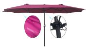 15Ftx9FtDouble-Sided Patio Umbrella Outdoor Market Table Garden Extra Large Waterproof Twin Umbrellas with Crank and Wind Vents