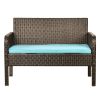 U_Style 4 Piece Rattan Sofa Seating Group with Cushions, Outdoor Ratten sofa AL(D0102HEBPEW)