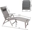 Aluminum Outdoor Folding Reclining Adjustable Chaise Lounge Chair with Cup Holder for Outdoor Patio Beach(D0102HPUDZ7)