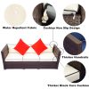 3 Piece Patio Sectional Wicker Rattan Outdoor Furniture Sofa Set(D0102HET1FW)