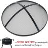 Outdoor Portable 32 Inch Steel Round Fire Pit with BBQ Grill, Cooking Grate, Spark Screen, Fire Poker, Cover, wood burning(D0102HPFM6G)